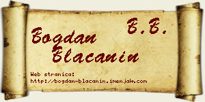 Bogdan Blaćanin vizit kartica